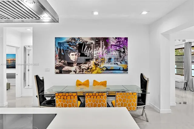 a view of a living room and bathroom