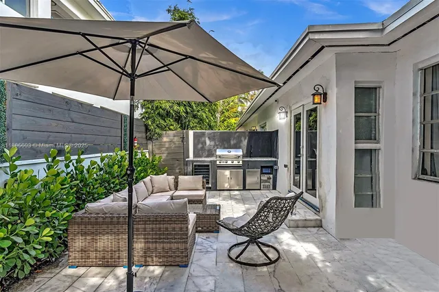 a kitchen with a stove and a microwave
