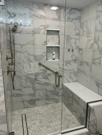 a bathroom with a shower