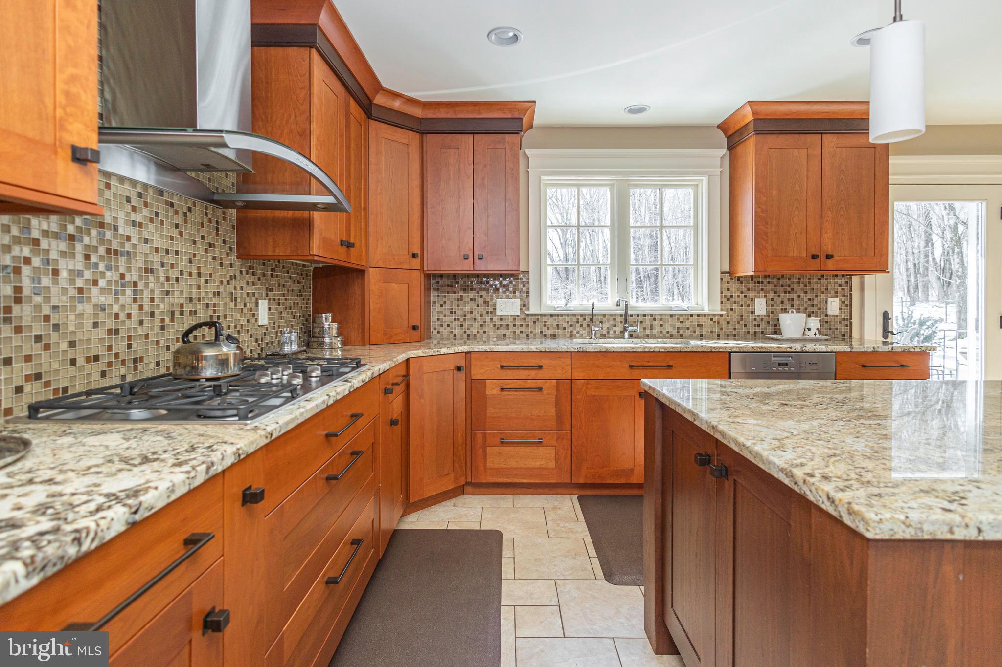 196 Aqueduct Road Washington Crossing, PA 18977 - Photo 29 of 57 a kitchen with stainless steel appliances granite countertop a sink a counter space and a window
