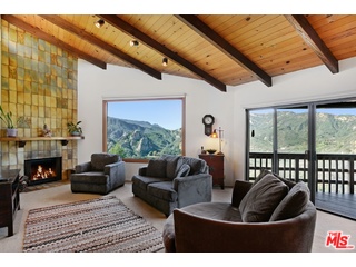 2717 Halsey Road Topanga, CA 90290 - Photo 1 of 39 a living room with furniture fireplace and a large window
