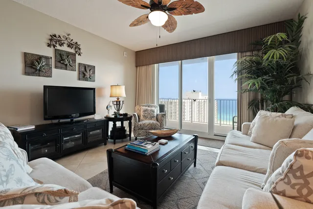 a view of city with tall buildings