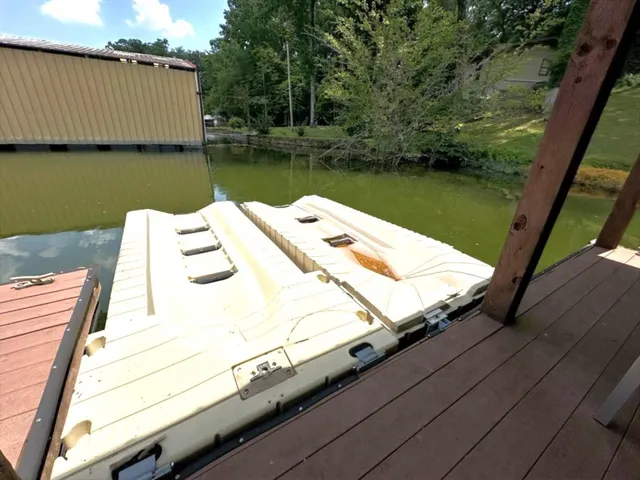 a view of a lake with houses
