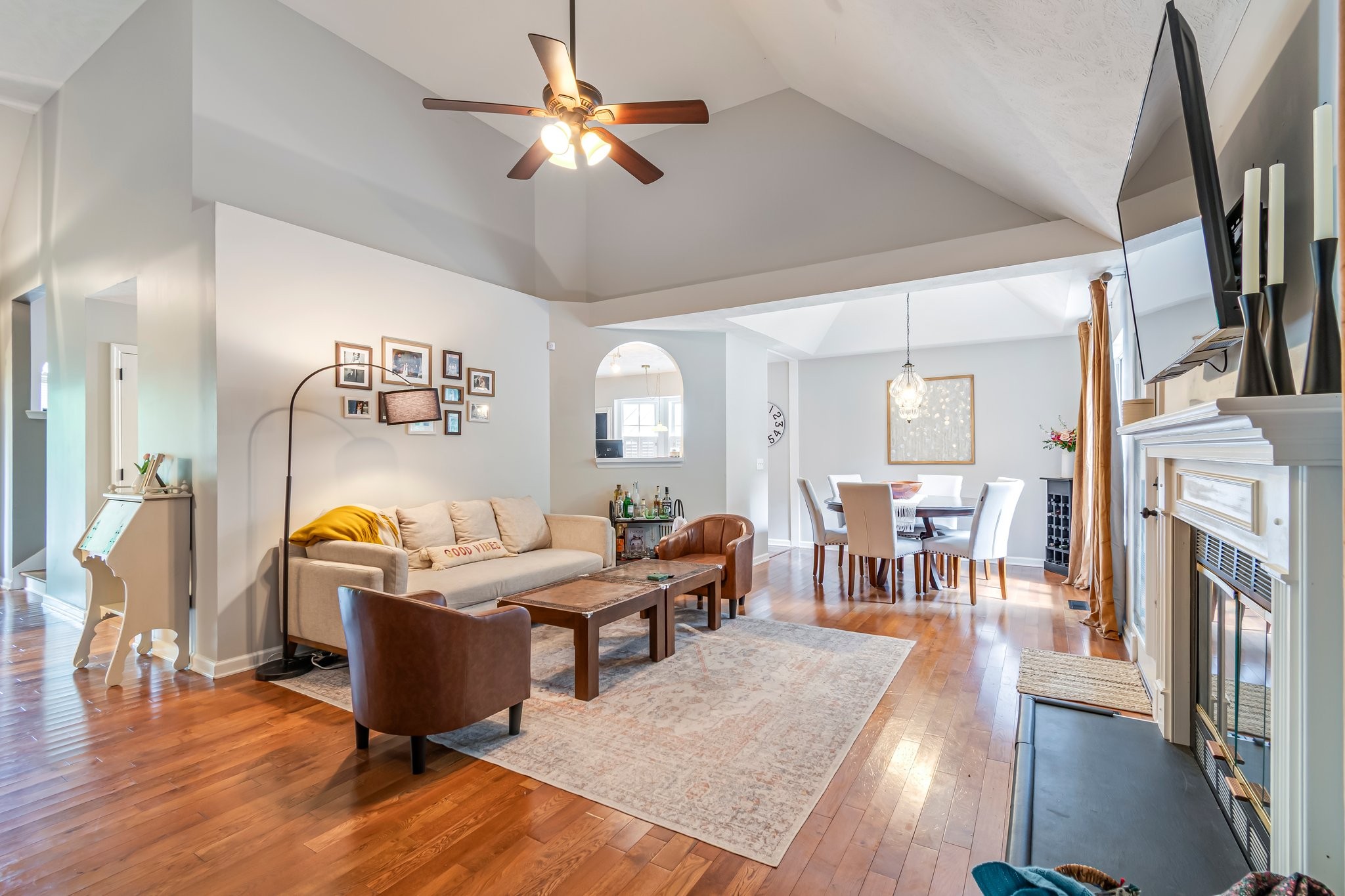 1817 Bryce Circle Nashville, TN 37211 - Photo 6 of 54 a living room with fireplace furniture and a wooden floor