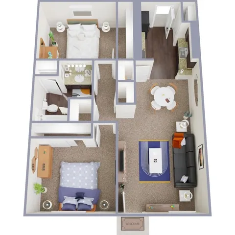 view of living room with furniture and wooden floor