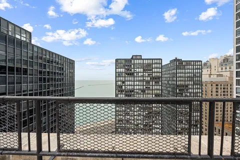 a view of a city from a balcony