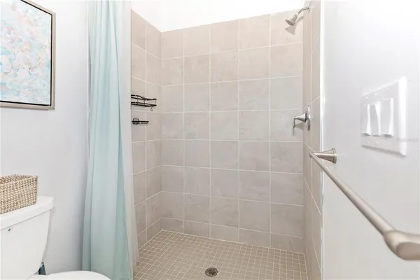 a view of a balcony with lake view