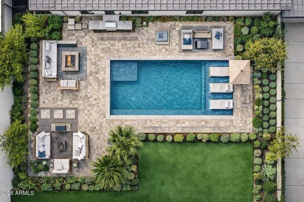 a view of a building with a garden