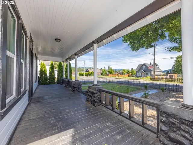 a view of a lake from a balcony