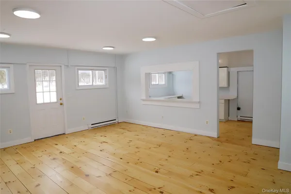 an empty room with a window