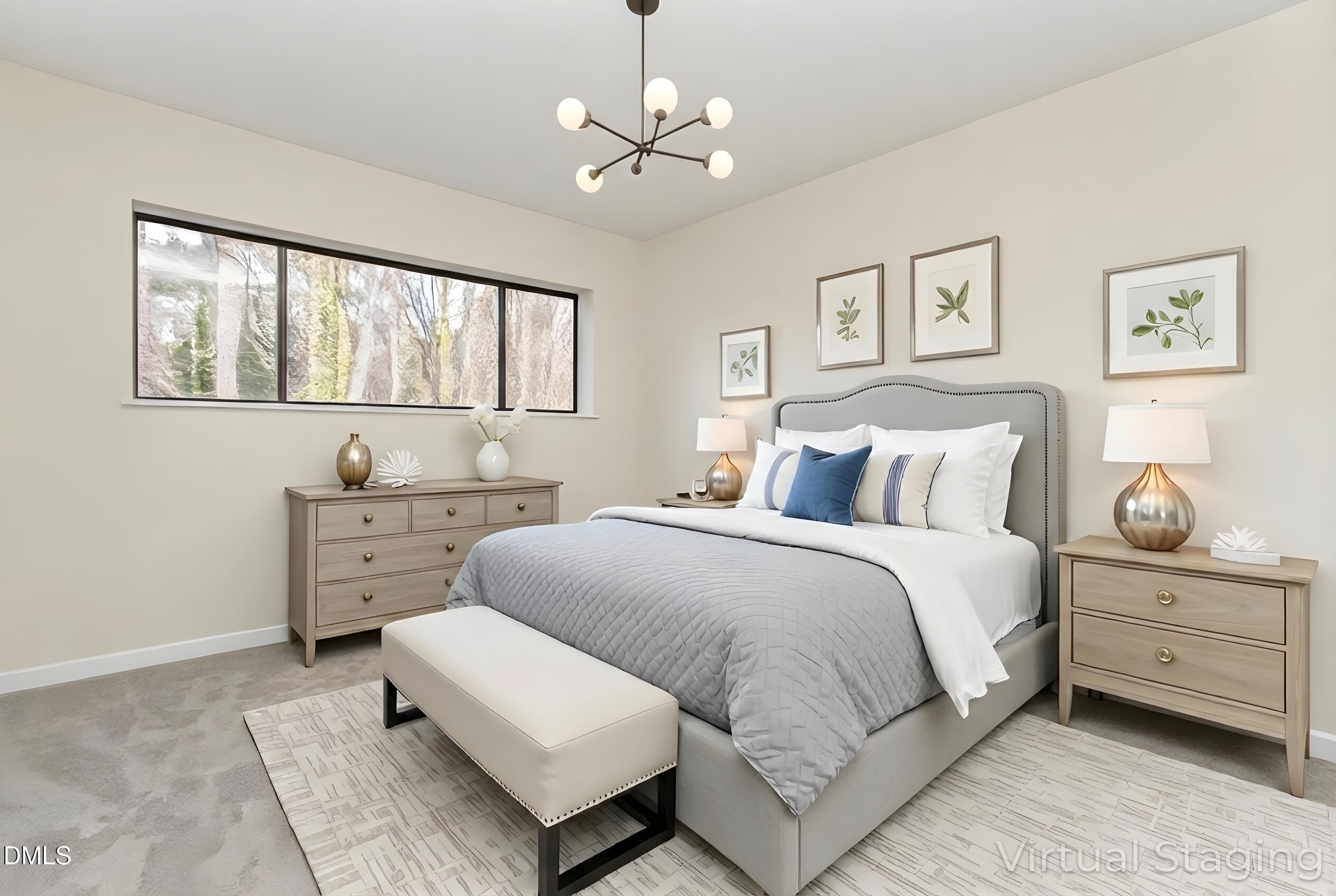 5073 Tall Pines Court Raleigh, NC 27609 - Photo 23 of 32 a bedroom with a large bed and a window