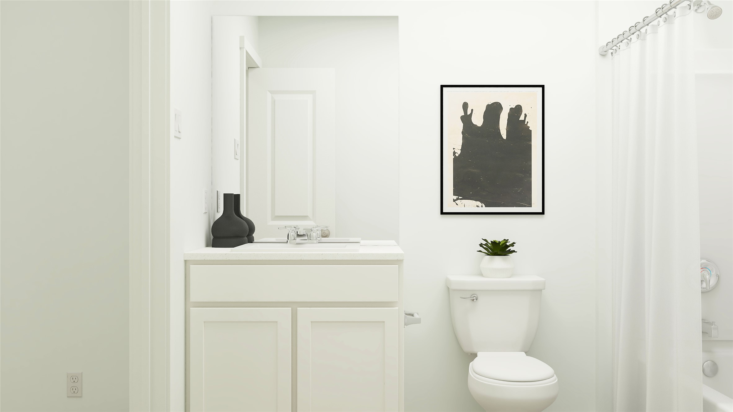 13405 Trumpet Creeper Drive Elgin, TX 78621 - Photo 16 of 27 a bathroom with a toilet sink vanity and mirror