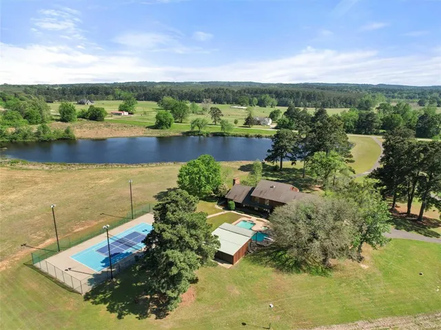 a view of a lake with a mountain