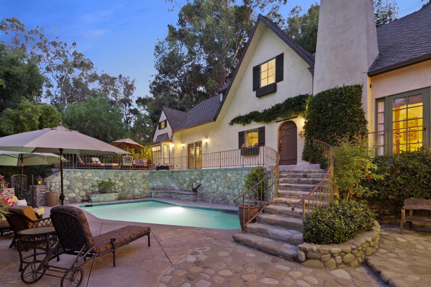 267 Fairview Road Ojai, CA 93023 - Photo 40 of 50 a view of a house with backyard sitting area and furniture