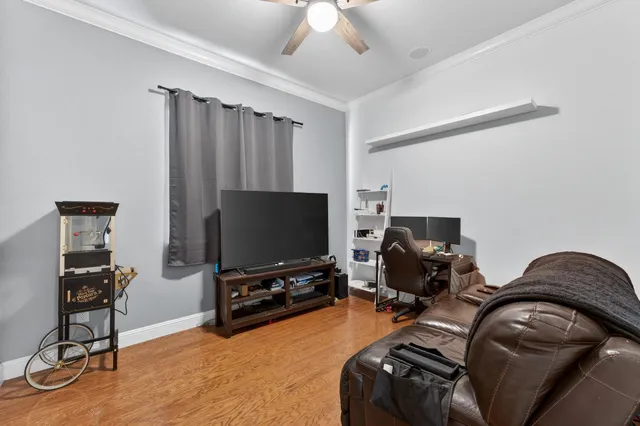 a living room with furniture