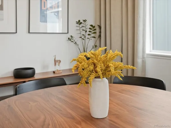 a close view of dining table
