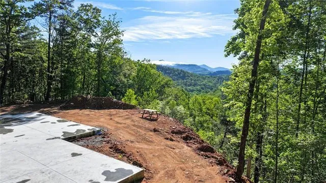 a view of a backyard of the house
