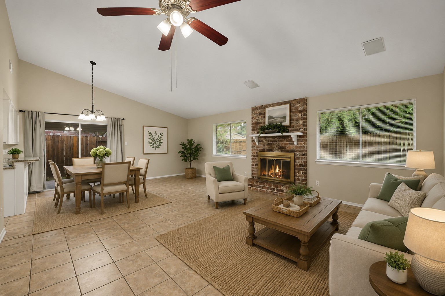 23327 Naples Drive Spring, TX 77373 - Photo 8 of 31 Living and informal dining virtually staged