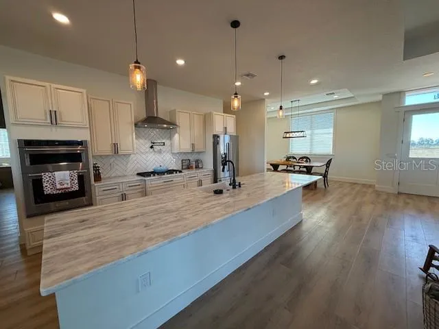 a workspace with wooden floor