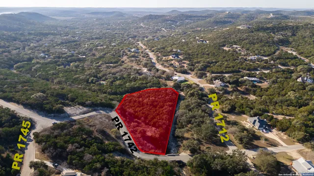 an aerial view of a house
