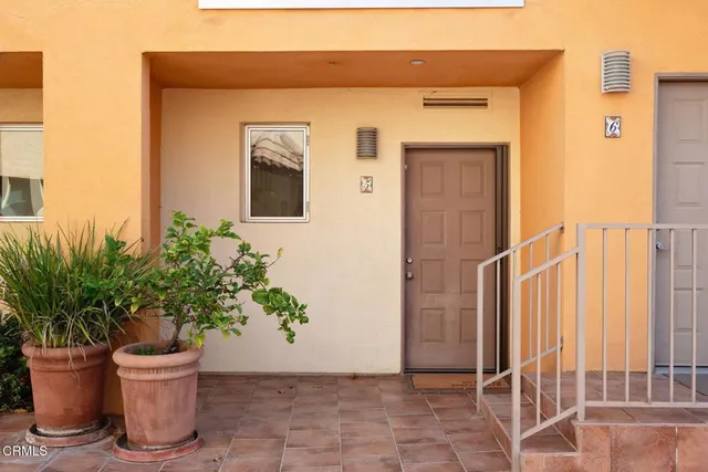 a view of a potted plants from a balcony