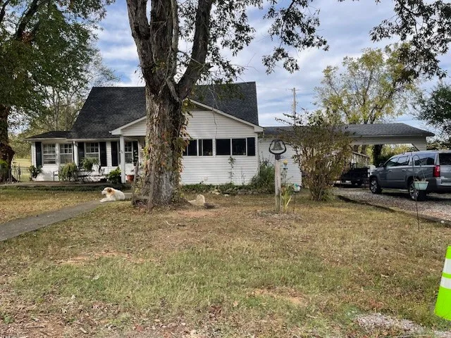 a house view with a garden space