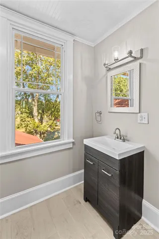 a view of cabinets with window