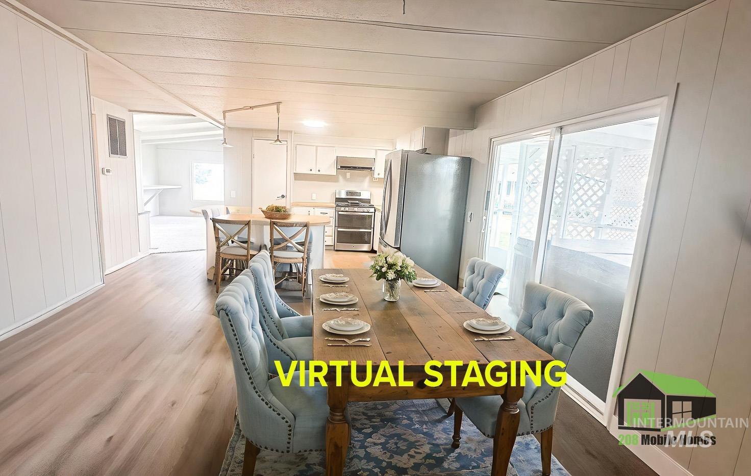 1200 Artesian Road Eagle, ID 83616 - Photo 9 of 18 Dining area with wood walls and light wood finished floors