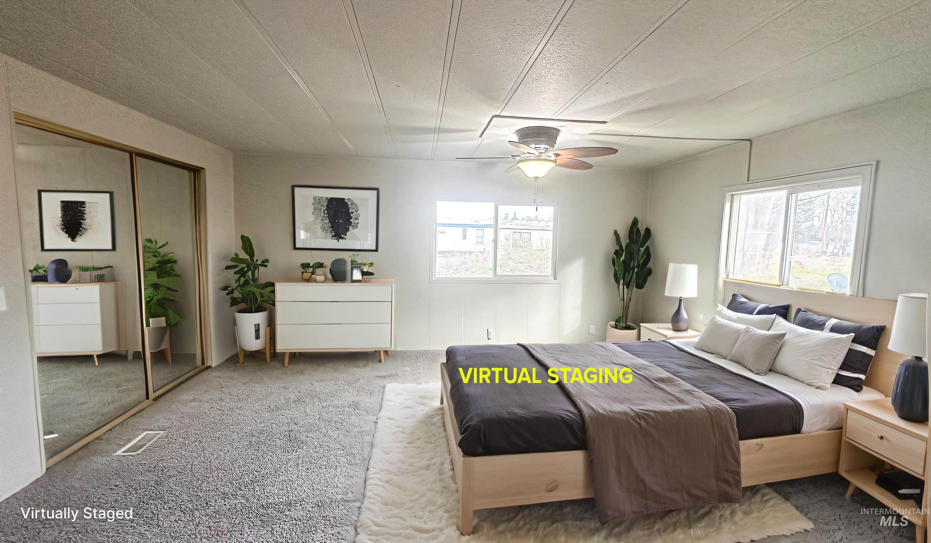 1200 Artesian Road Eagle, ID 83616 - Photo 10 of 18 Bedroom with carpet floors, a closet, and ceiling fan