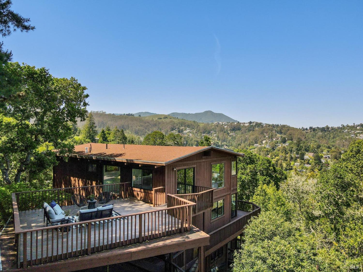 480 Live Oak Drive Mill Valley, CA 94941 - Photo 15 of 71 a view of a house with a roof deck