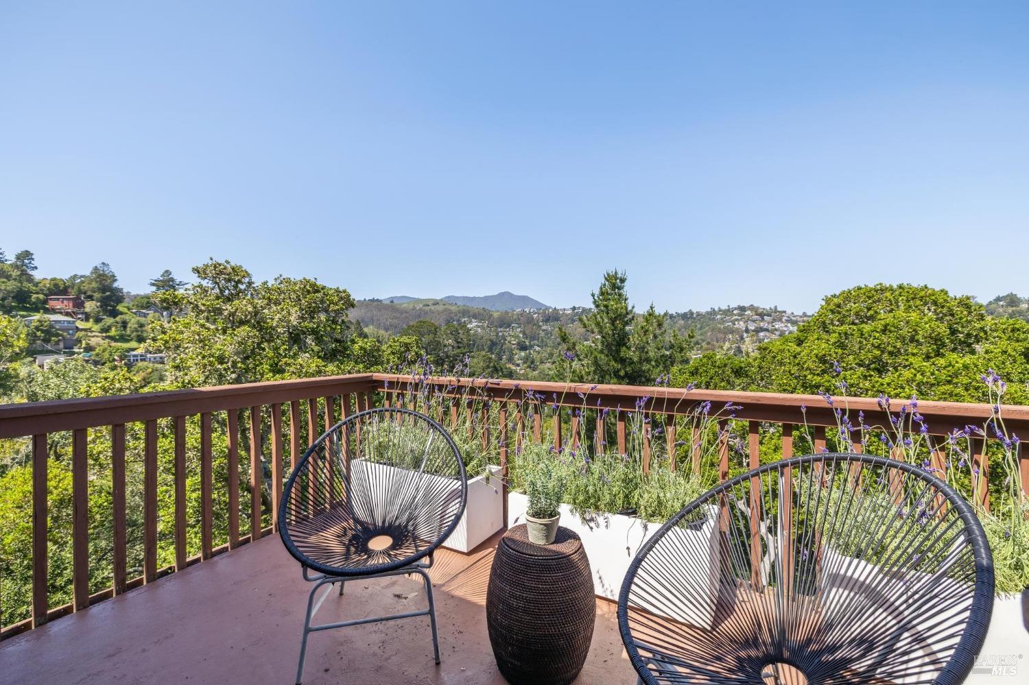 480 Live Oak Drive Mill Valley, CA 94941 - Photo 24 of 71 a view of a balcony with couches and wooden floor