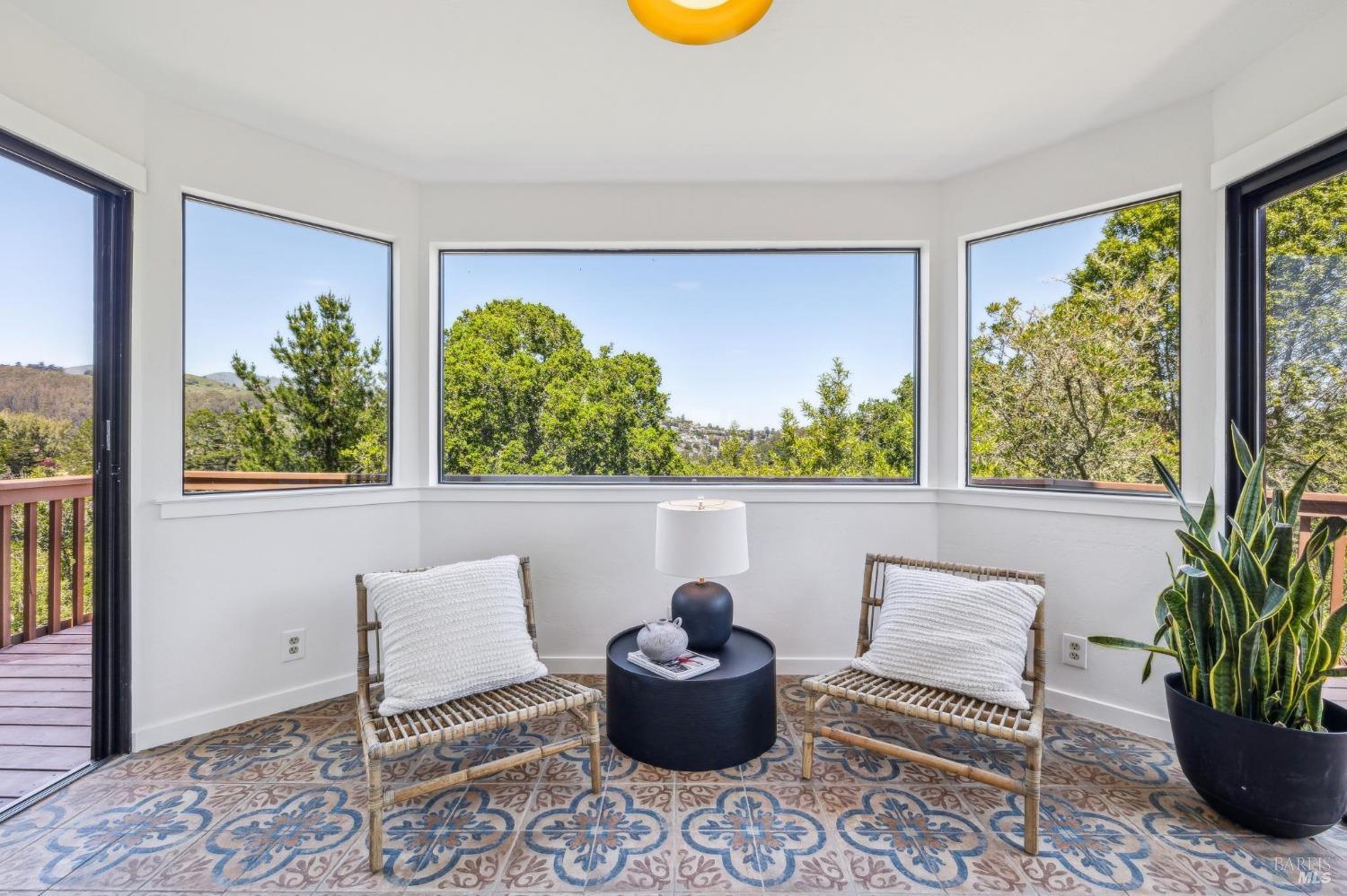 480 Live Oak Drive Mill Valley, CA 94941 - Photo 38 of 71 a living room with furniture and a potted plant