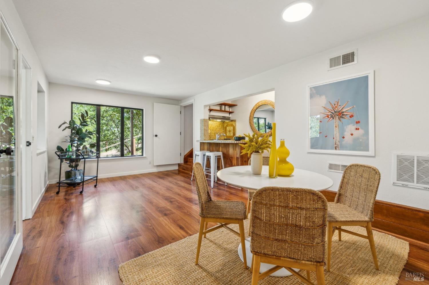 480 Live Oak Drive Mill Valley, CA 94941 - Photo 52 of 71 a view of a dining room with furniture window and wooden floor