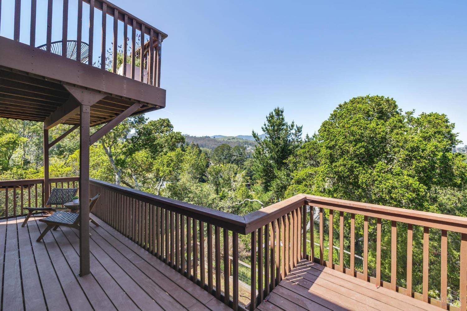 480 Live Oak Drive Mill Valley, CA 94941 - Photo 68 of 71 a balcony with wooden floor and outdoor space