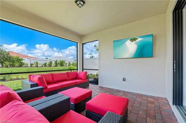 a view of a golf course with a swimming pool