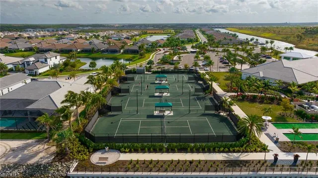 a view of an outdoor space and swimming pool
