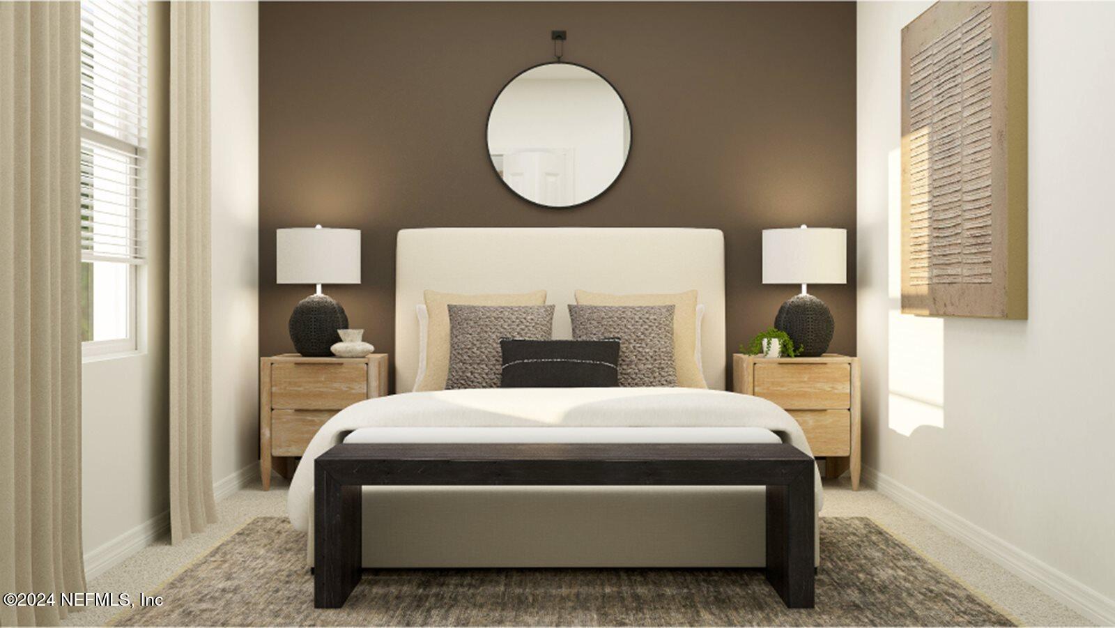 1427 Eddy Road Jacksonville, FL 32211 - Photo 12 of 19 a bedroom with a bed a mirror and a window