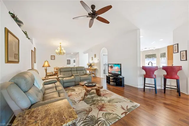 a living room with furniture