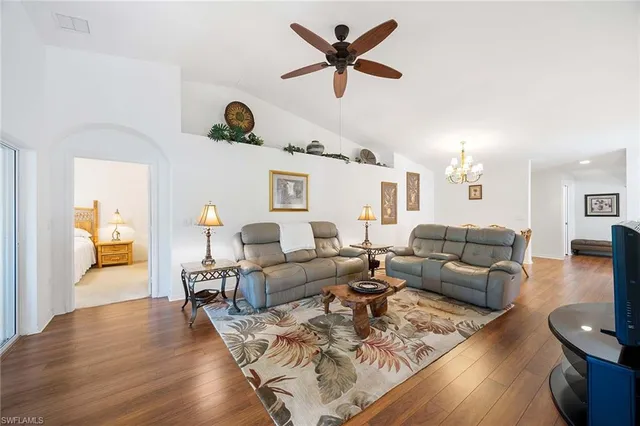 a living room with furniture