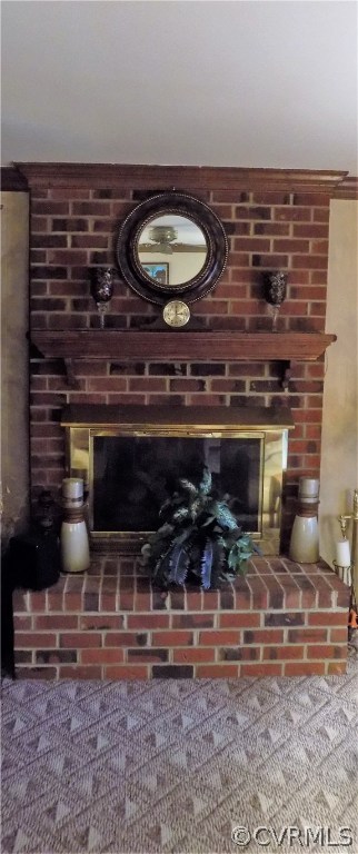 5330 Hopkins Road Richmond, VA 23234 - Photo 18 of 43 Brick fireplace with brick hearth and natural gas