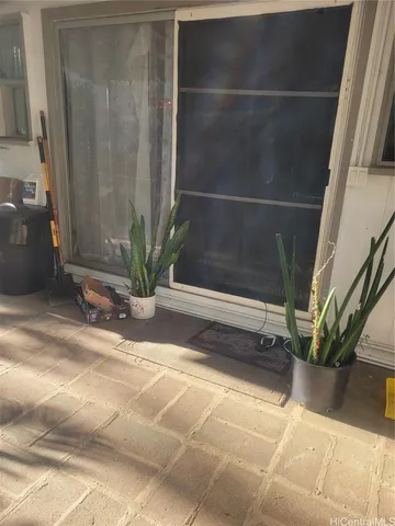 a view of a glass door