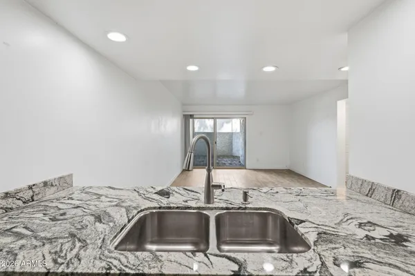 a view of a kitchen counter space