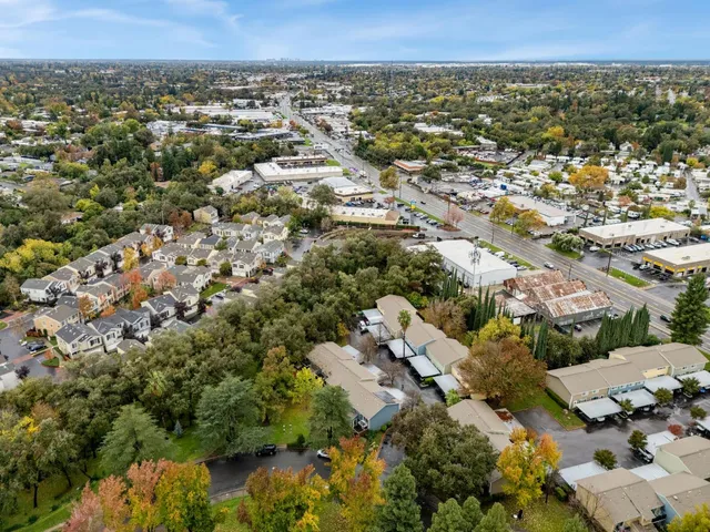 an aerial view of multiple house