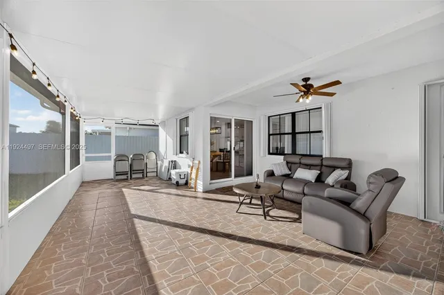 a living room with furniture