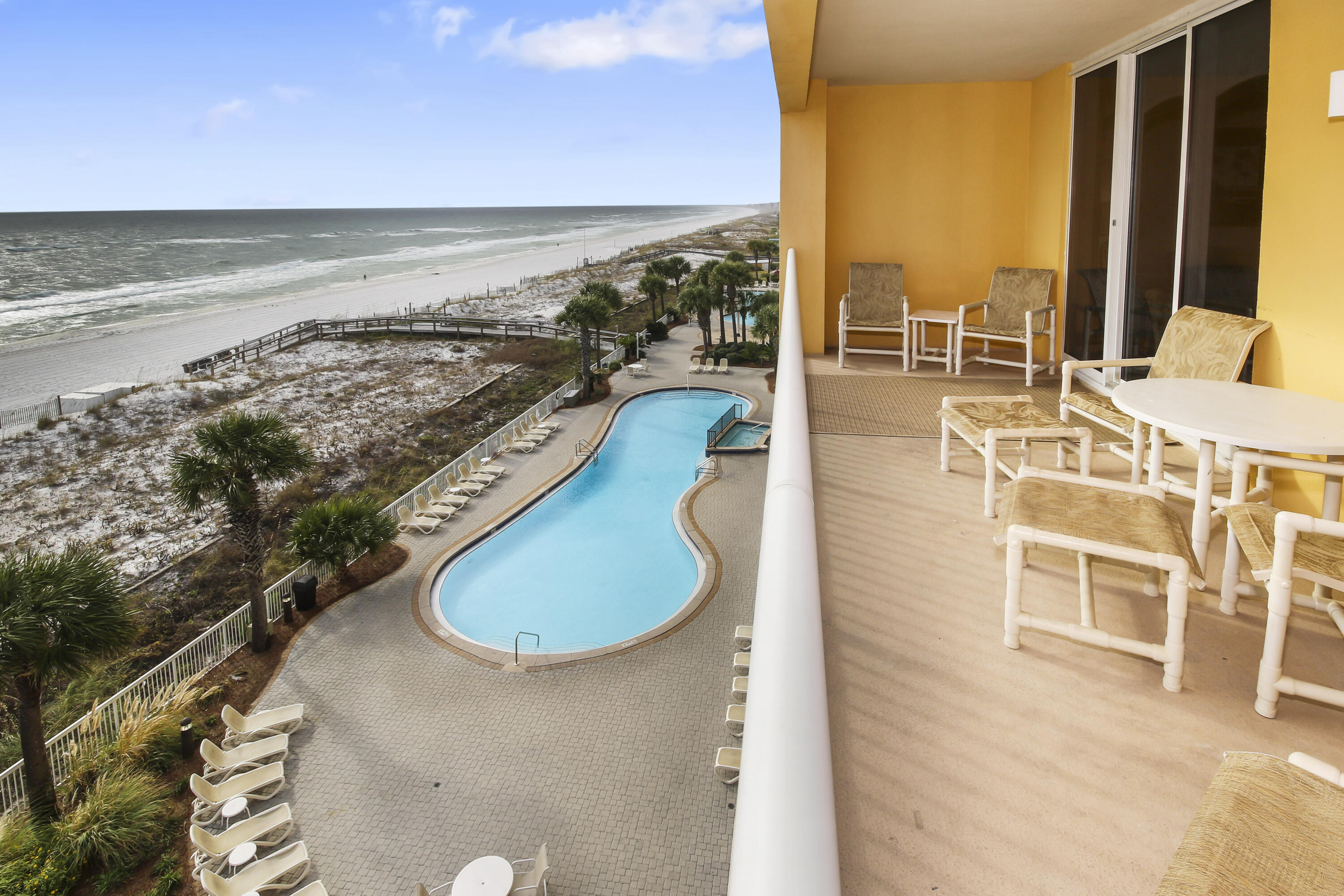 1150 Santa Rosa Boulevard, Unit 502 Fort Walton Beach, FL 32548 - Photo 25 of 43 a view of a swimming pool with an ocean view