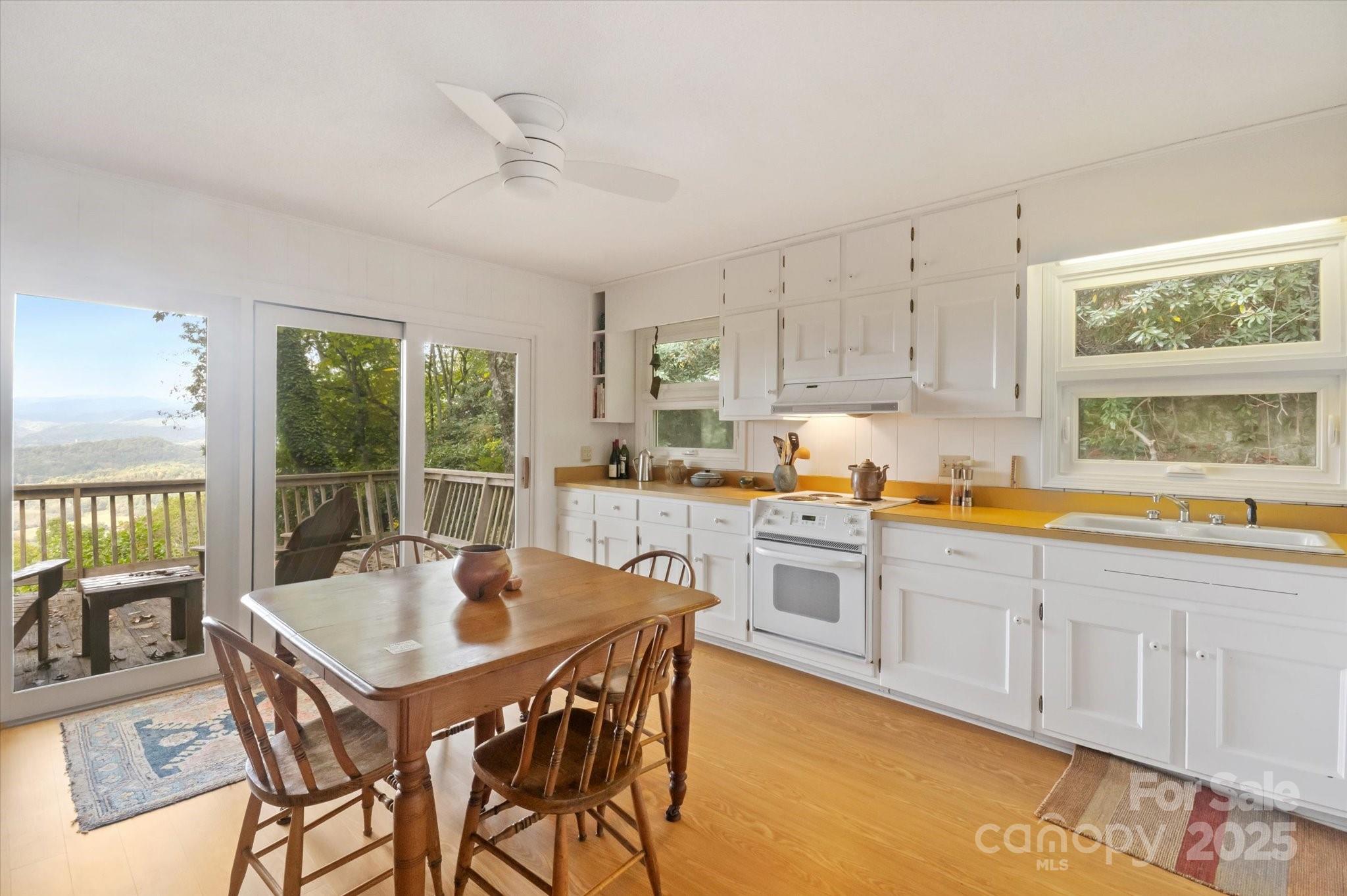 909 Green Hill Road Brevard, NC 28712 - Photo 24 of 44 a kitchen with a table chairs sink and cabinets