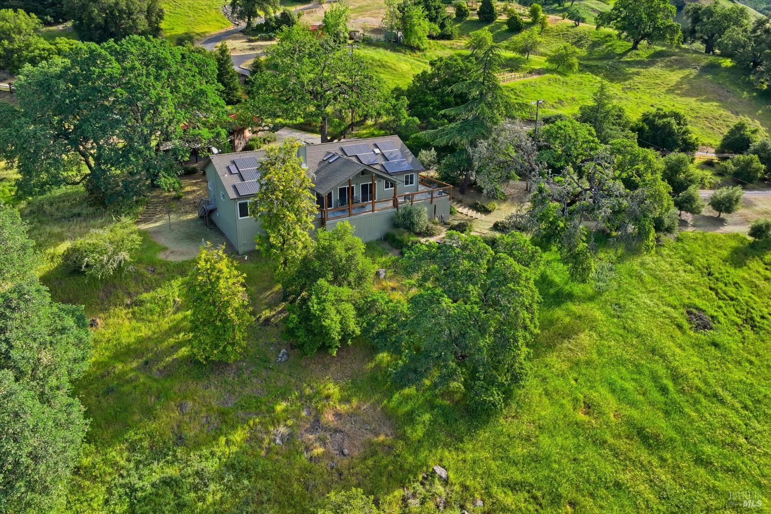 31000 Pine Mountain Road Cloverdale, CA 95425 - Photo 7 of 61 Aerial perspective showcasing the home's private position within more than 11 acres of scenic landscape.