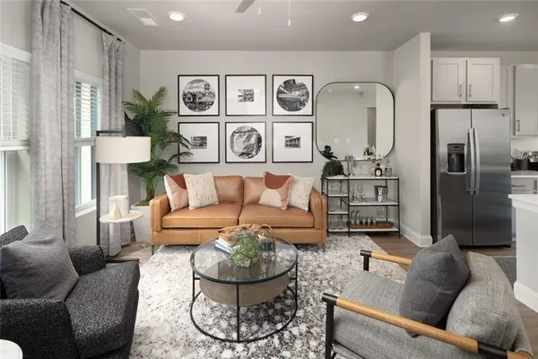 a view of a balcony with chairs