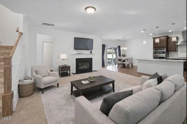 a backyard of a house with seating space