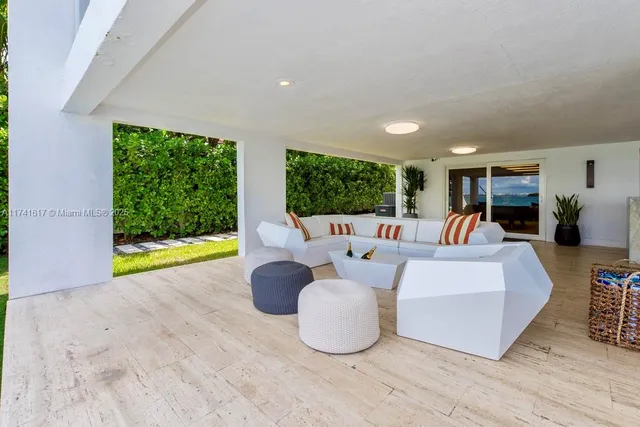 a living room with furniture